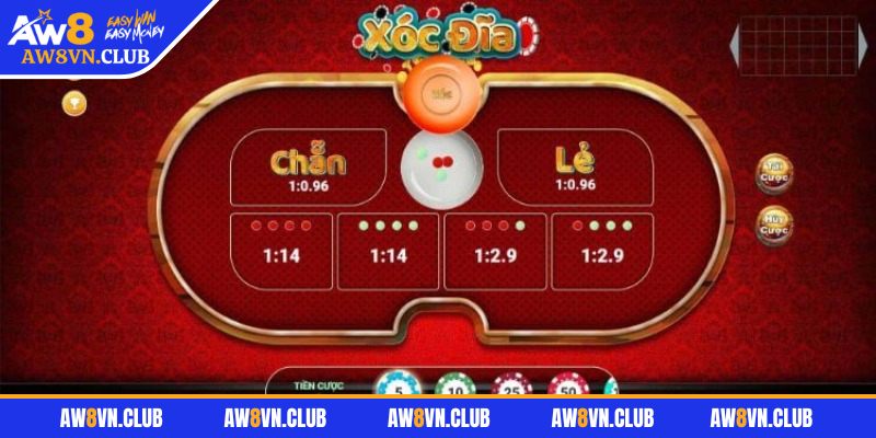 Xóc Đĩa AW8 – Sân Chơi Dân Gian Số Hóa Chuẩn Xác Nhất 3 Mỗi loại cược ứng với tỷ lệ trả thưởng riêng